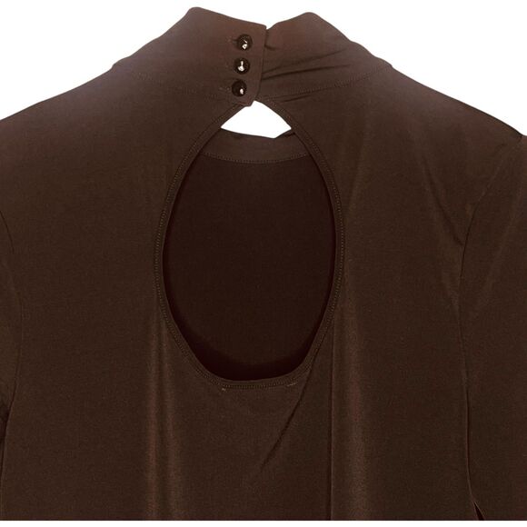 White House Black Market | Black Keyhole-Back Turtle Neck Blouse Size XL | EUC - Picture 10 of 11